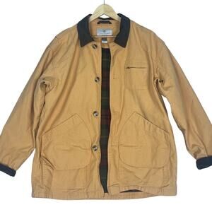Canvas Chore Coat Flannel Lined Mens Large Tan Barn Jacket Tan Classic Gorpcore